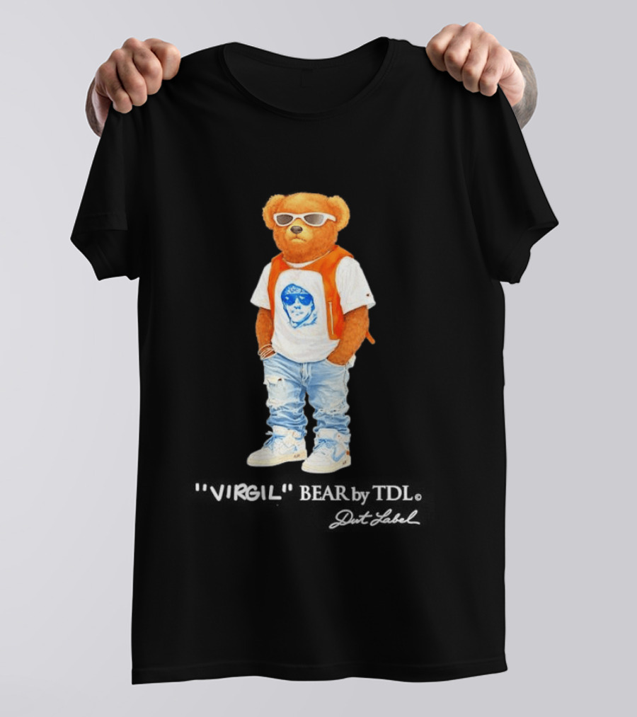 Virgil Abloh X Polo Bear Collaboration With Sunglasses And Stylish Outfit T-Shirt