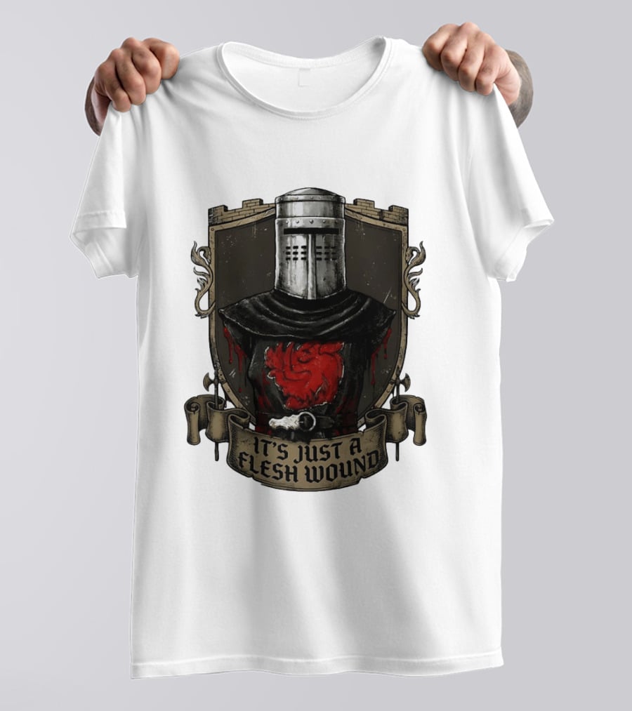Monty Python Black Knight It's Just A Flesh Wound Holy Grail Movie T-Shirt