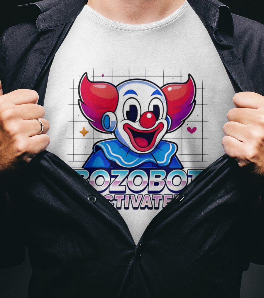 Bozo The Clown Bozobot Activated Retro Robot Clown Aesthetic T-Shirt