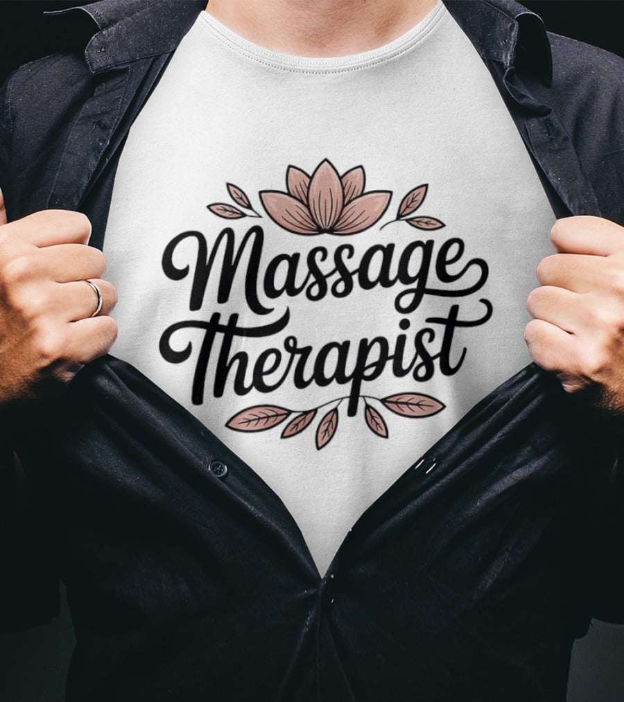 Massage Therapist Lotus Blossoms Floral T-Shirt