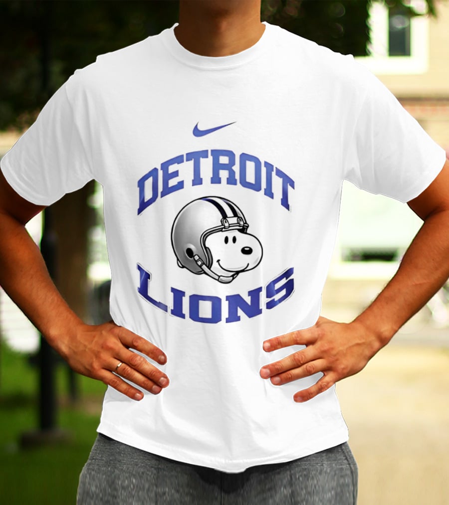 Nike Detroit Lions Snoopy Helmet 2026 T-Shirt