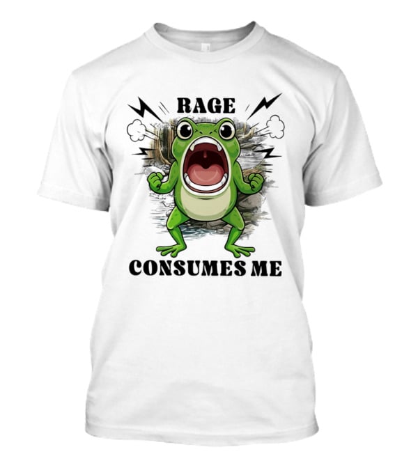 Rage Consumes Me Grumpy Frog Scream Meme T-Shirt