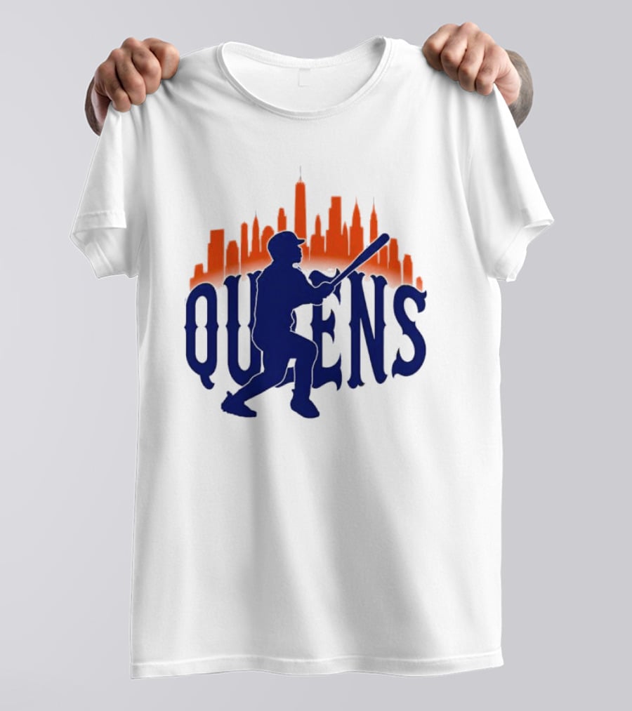 New York Mets Queens Baseball Skyline MLB T-Shirt
