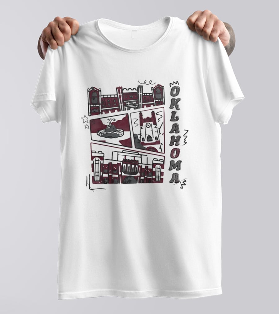 Oklahoma Sooners Football University Of Oklahoma Campus Landmarks T-Shirt