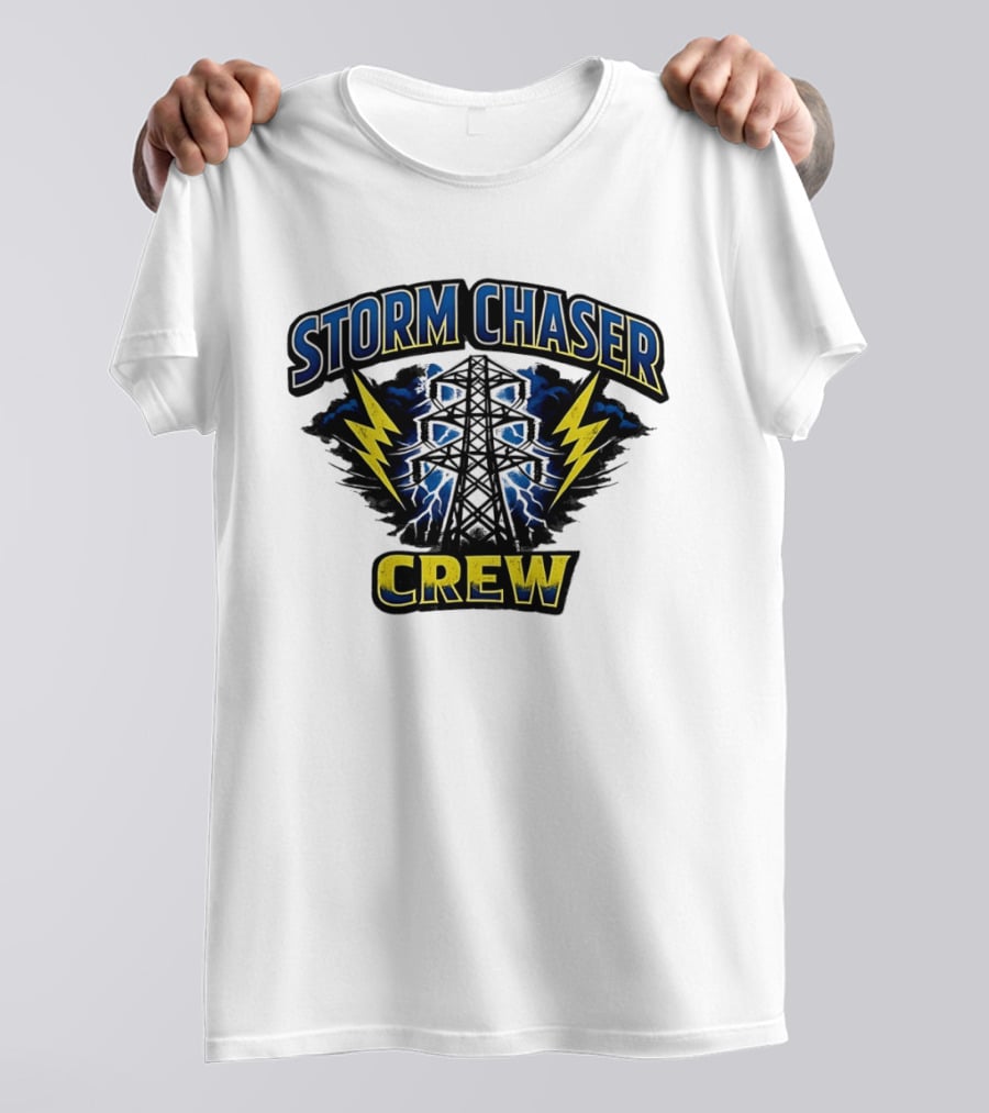 Storm Chaser Crew High Voltage Power Pole Lightning T-Shirt