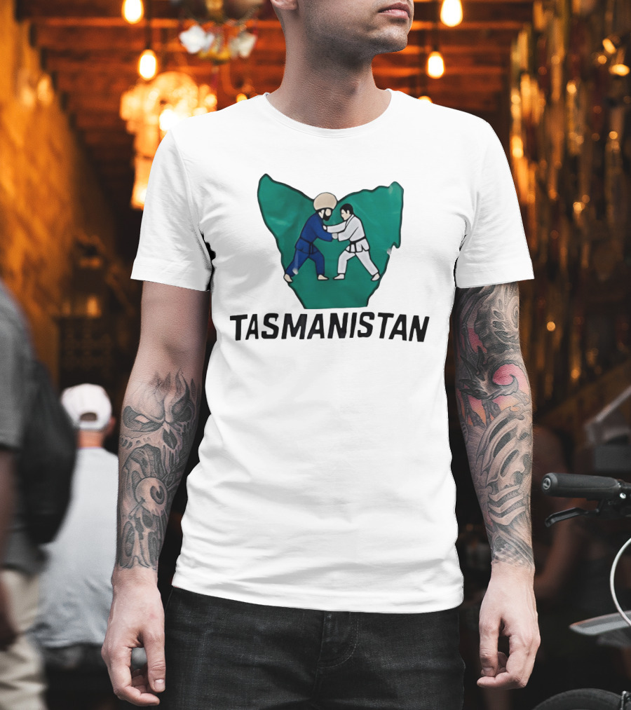 Tasmanistan Judo Cartoon Tasmania Map T-Shirt