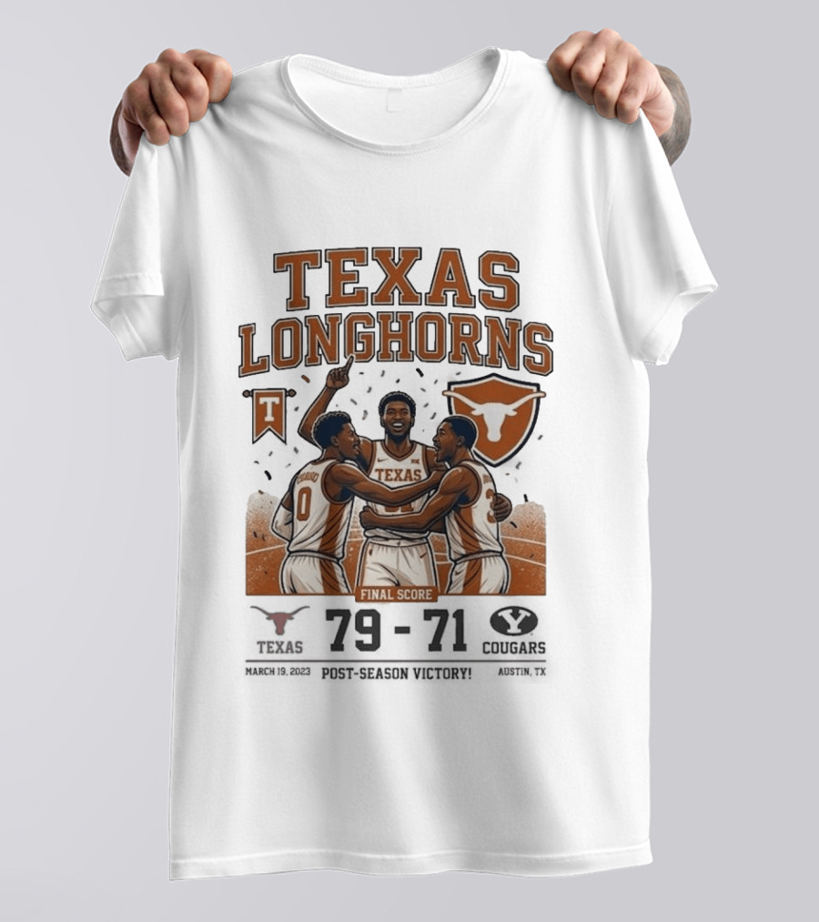 Texas Longhorns Basketball Triumph Over BYU Final Score Victory T-Shirt