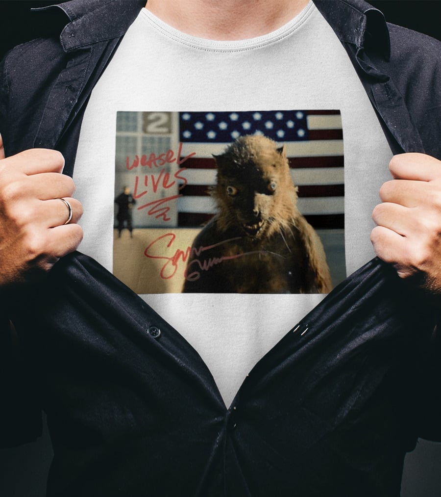 Weasel Lives The Suicide Squad American Flag Scene T-Shirt