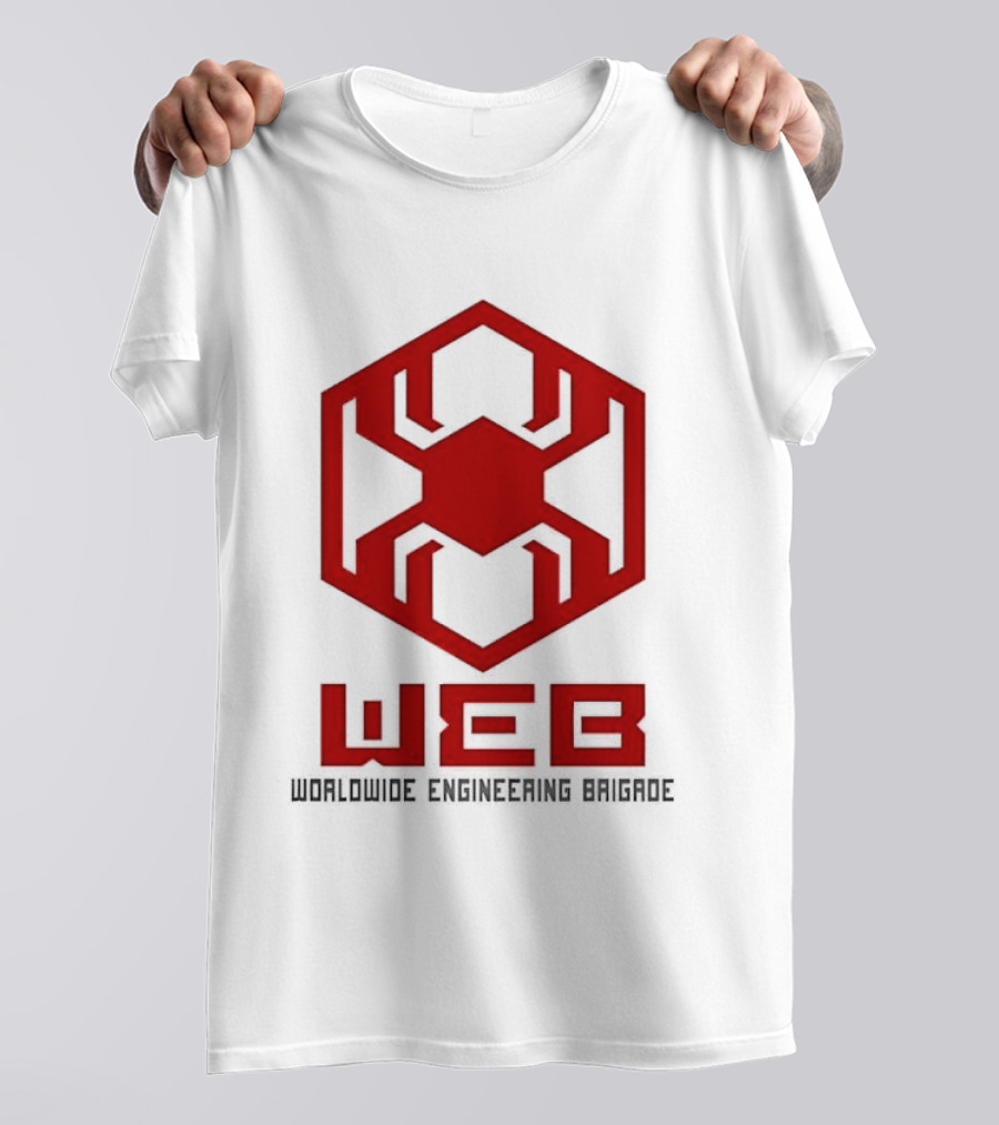 WEB Worldwide Engineering Brigade Red Spider Hexagon T-Shirt