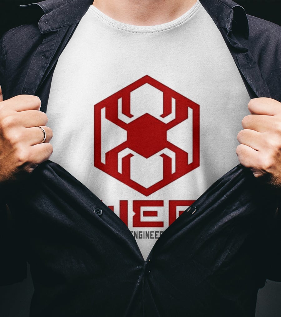 WEB Worldwide Engineering Brigade Red Spider Hexagon T-Shirt