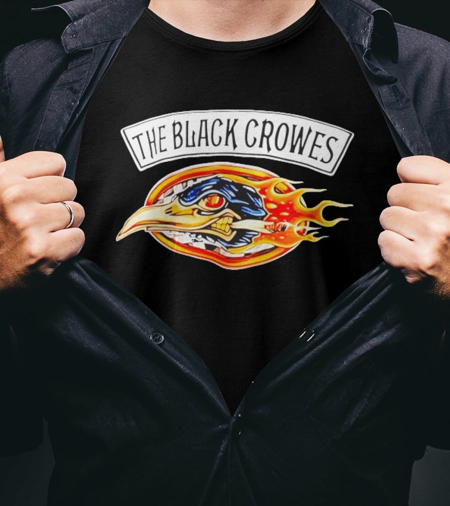 The Black Crowes 90s Flaming Crow Head T-Shirt