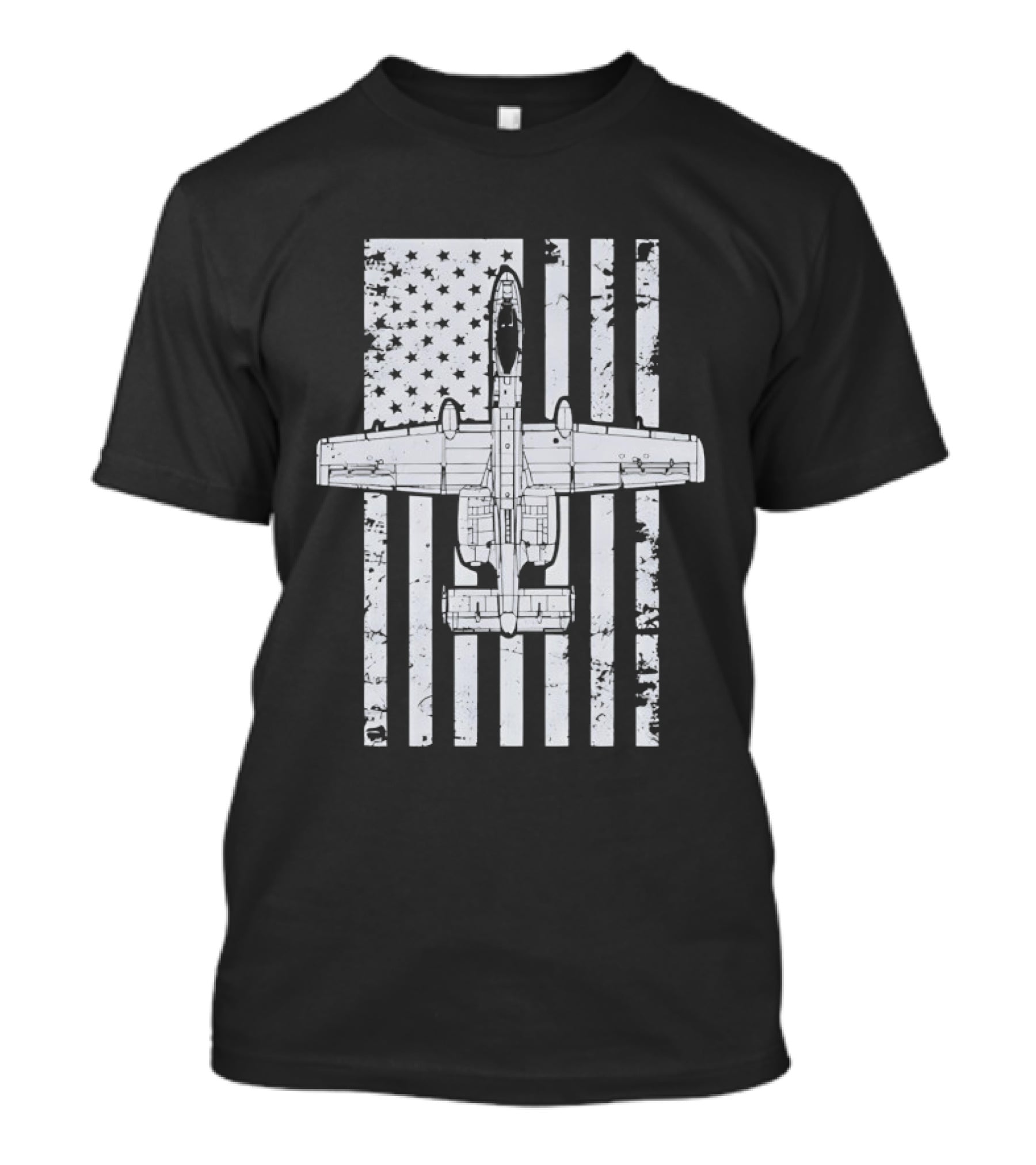A 10 Warthog American Flag Distressed T-Shirt