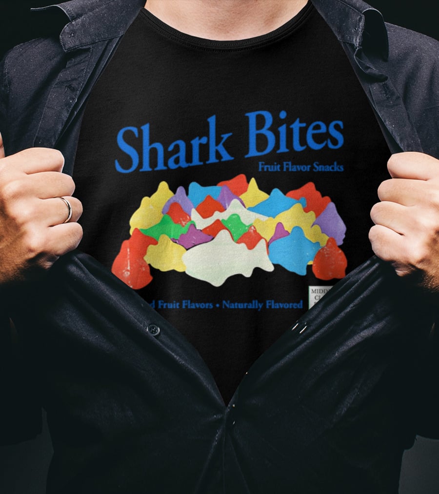 Shark Bites Fruit Flavor Snacks Assorted Fruit Flavors Naturally Flavored T-Shirt