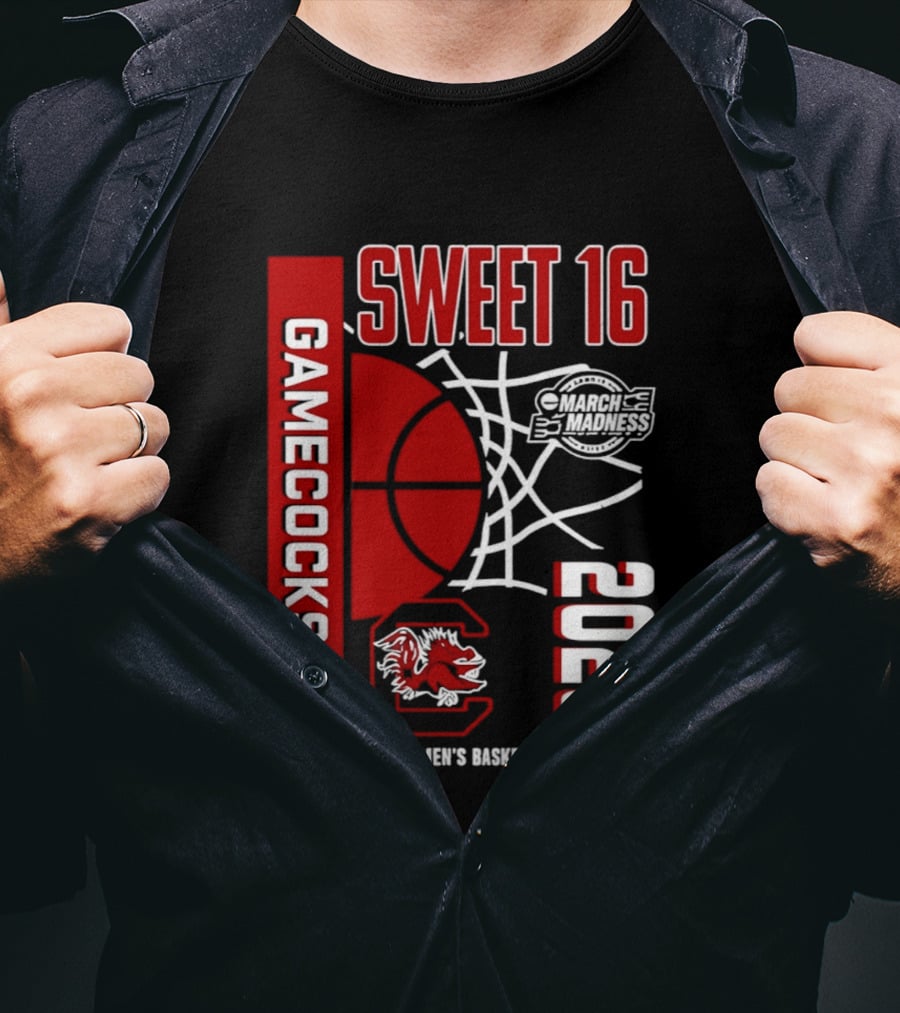 South Carolina Gamecocks 2026 NCAA Division I Women's Basketball Championship March Madness Sweet 16 T-Shirt