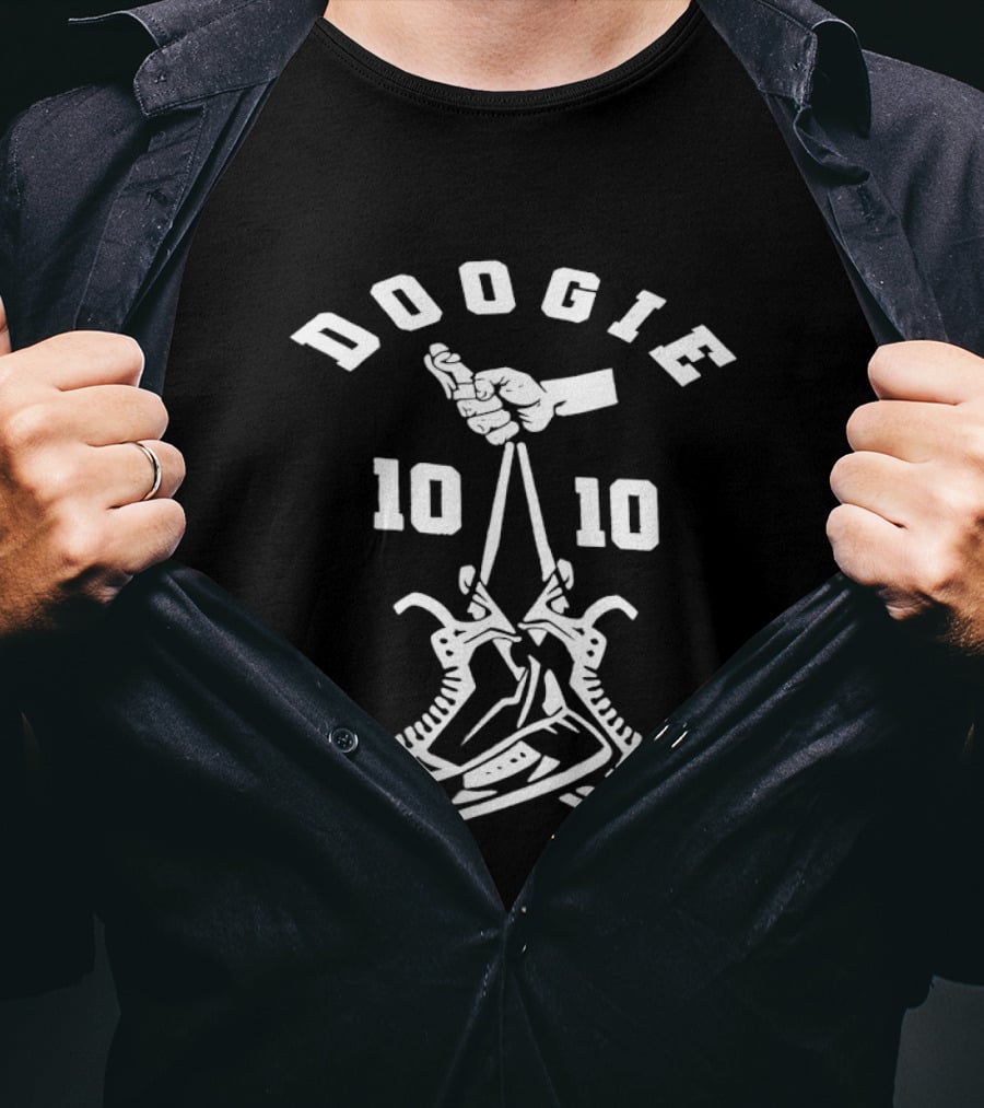 Doogie 10 10 Ice Skates And Hockey Stick T-Shirt