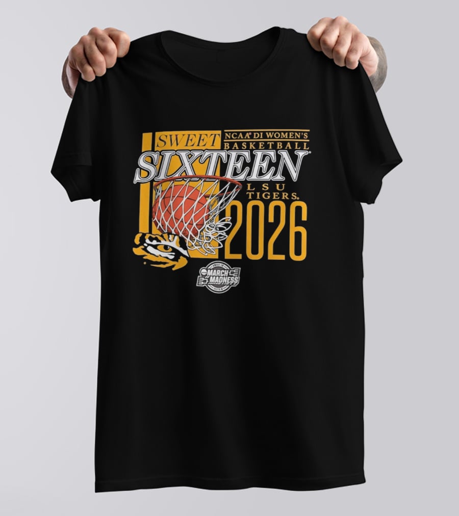 LSU Tigers NCAA DI Women's Basketball Sweet Sixteen 2026 T-Shirt