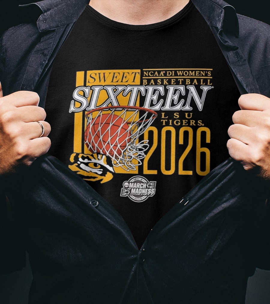 LSU Tigers NCAA DI Women's Basketball Sweet Sixteen 2026 T-Shirt