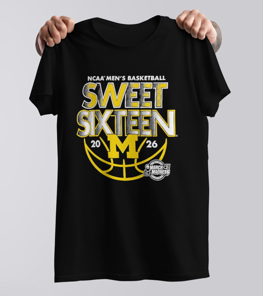 NCAA Men's Basketball Michigan Wolverines Sweet Sixteen 2026 T-Shirt
