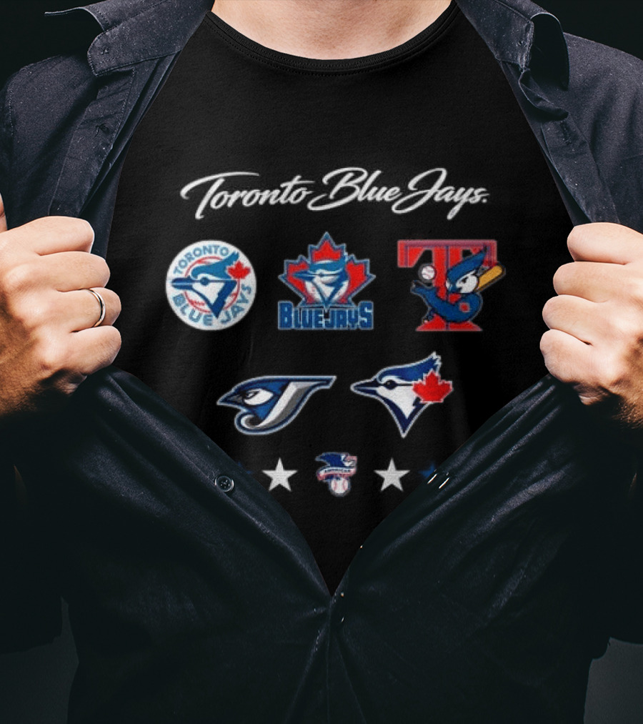 Toronto Blue Jays 50th Season Anniversary Collection Logos 1977 2023 T-Shirt