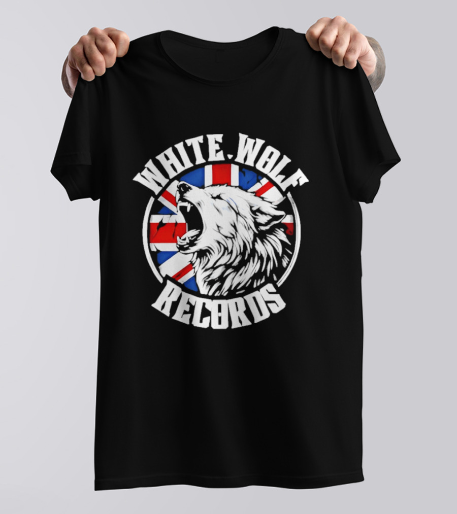 White Wolf Records British Flag Wolf T-Shirt