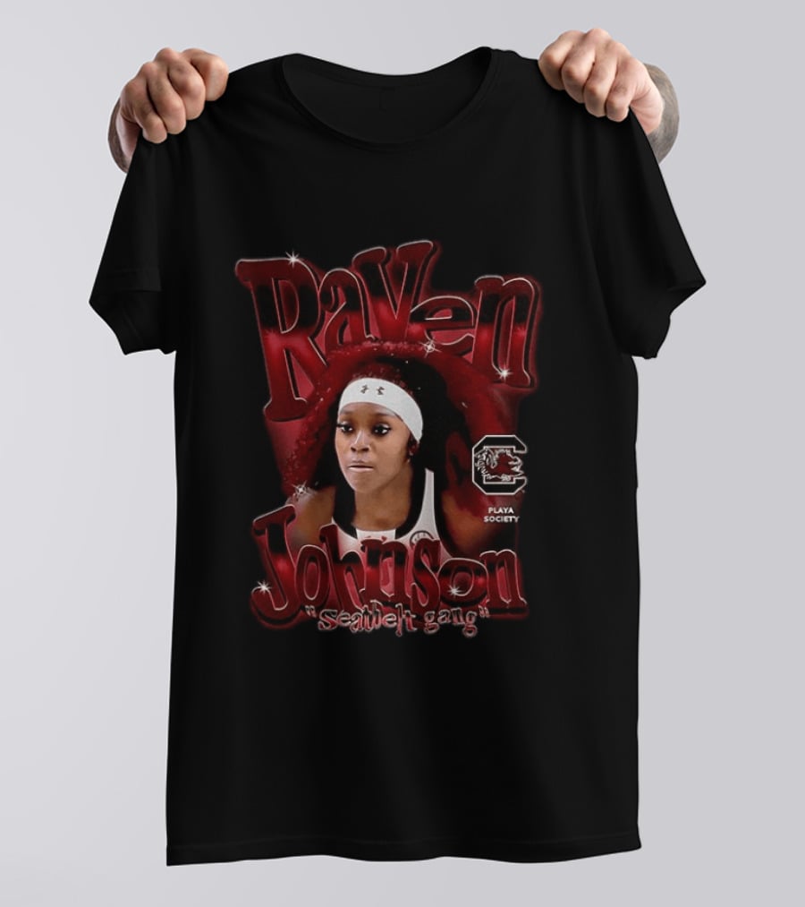 Raven Johnson Seatbelt Gang South Carolina Gamecocks Basketball Playa Society T-Shirt