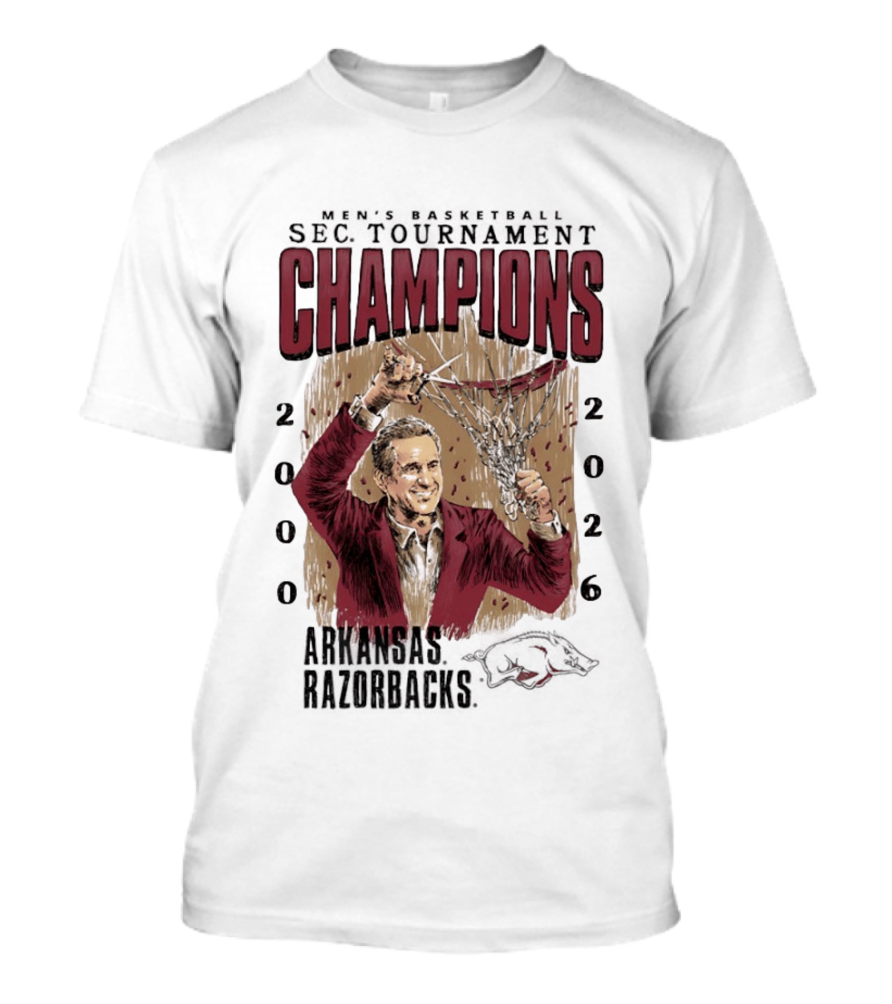 SEC Champions 2000 2026 Arkansas Razorbacks Coach Cal T-Shirt