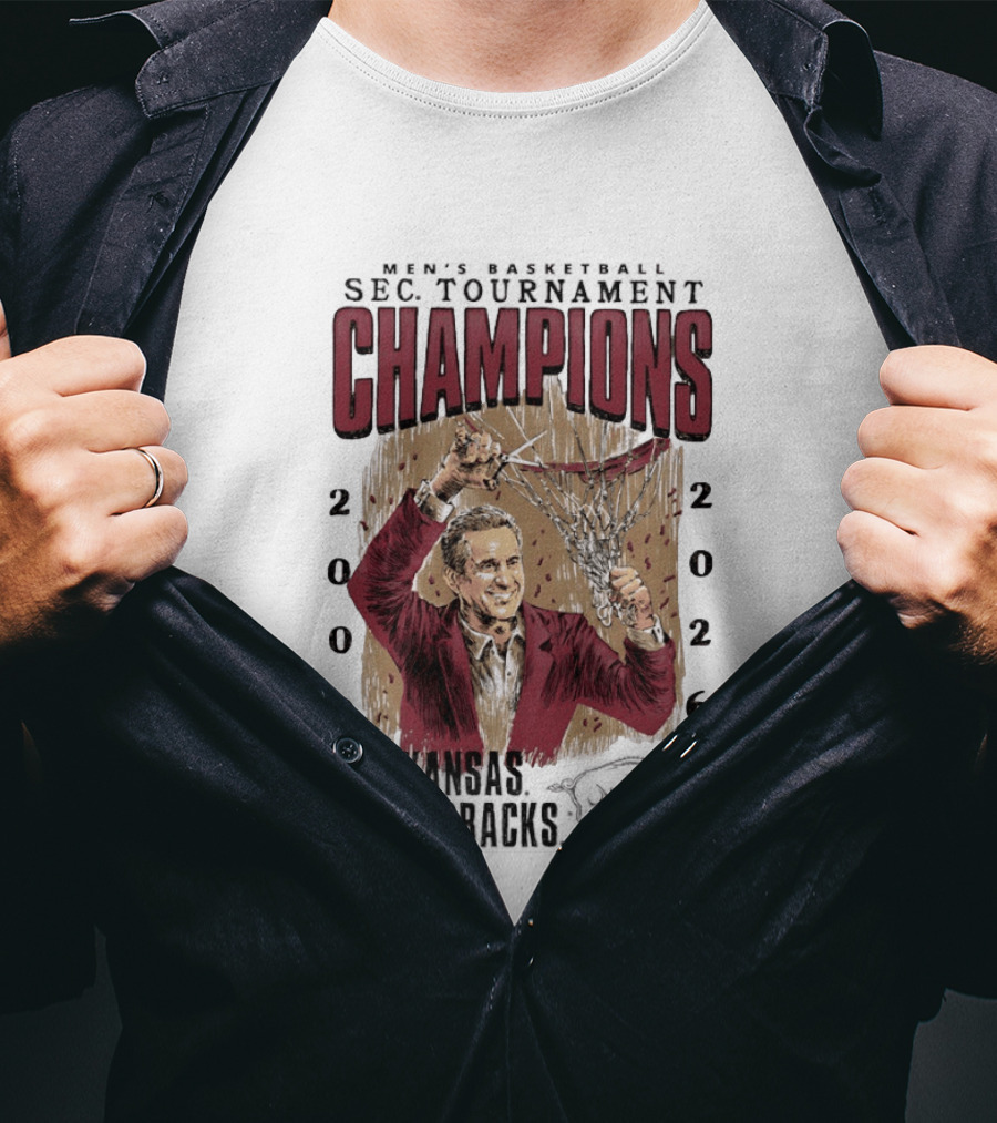 SEC Champions 2000 2026 Arkansas Razorbacks Coach Cal T-Shirt
