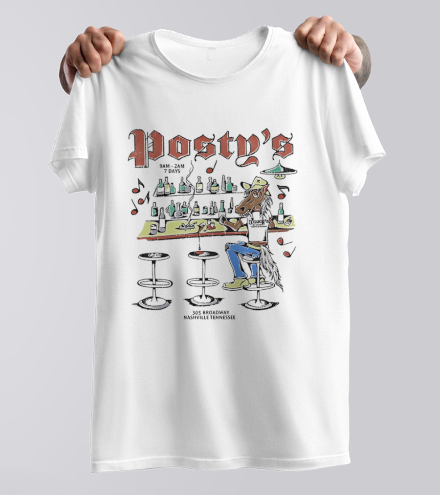 Posty's Nashville Bar Horse 305 Broadway Tennessee T-Shirt