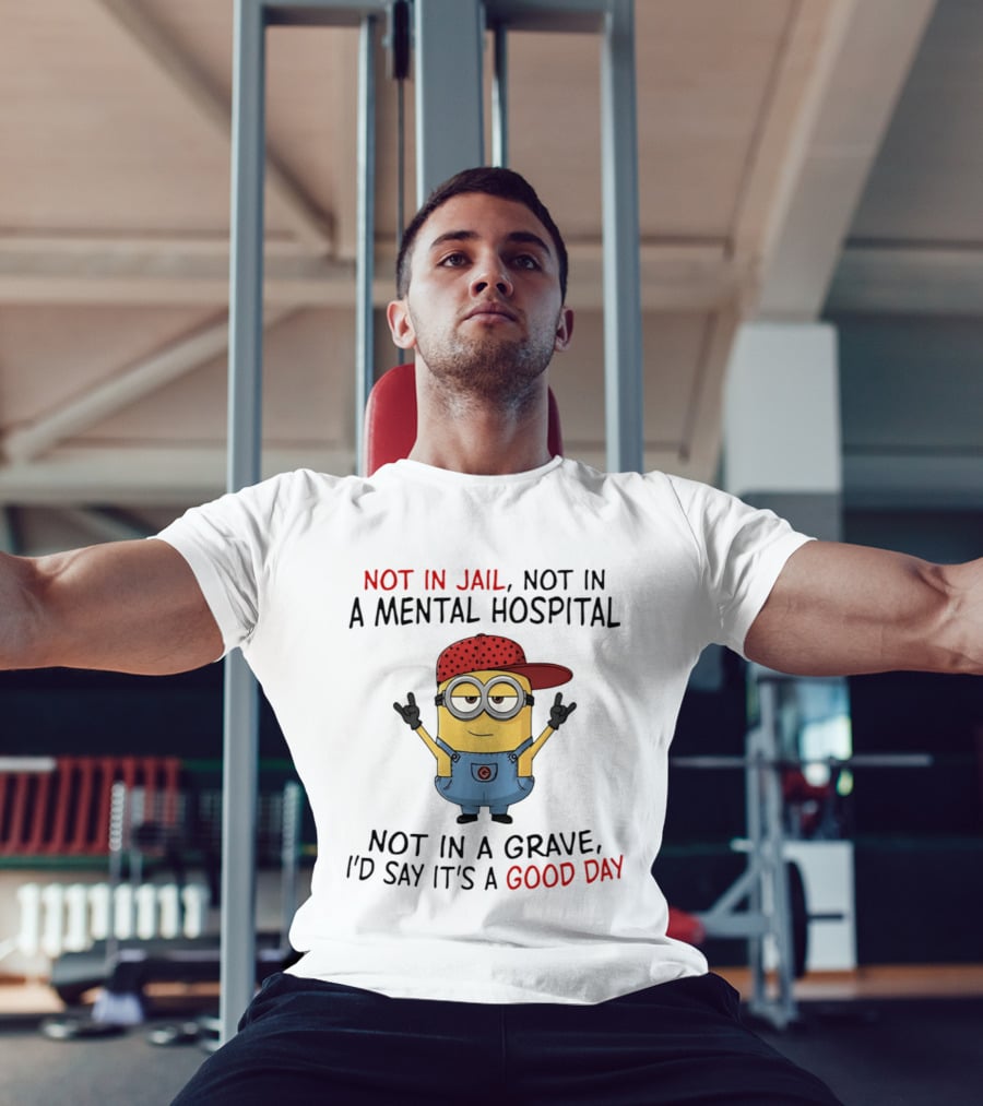 Minion Not In Jail Not In A Mental Hospital Not In A Grave Good Day T-Shirt