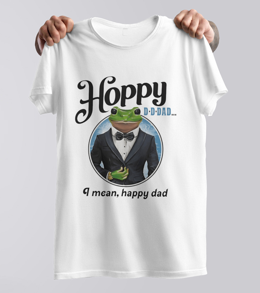 Hoppy D D Dad I Mean Happy Dad Frog Meme T-Shirt