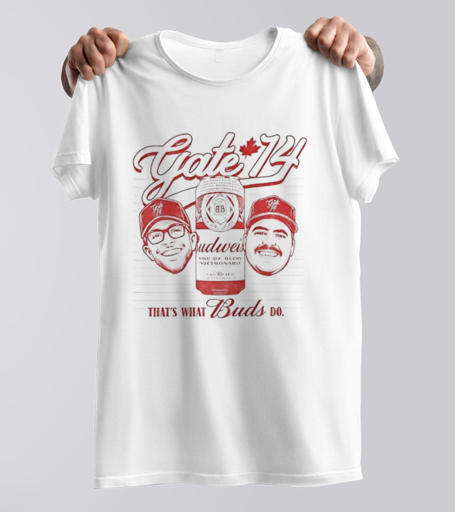 Gate 74 Budweiser Beer Buds Baseball Hat T-Shirt