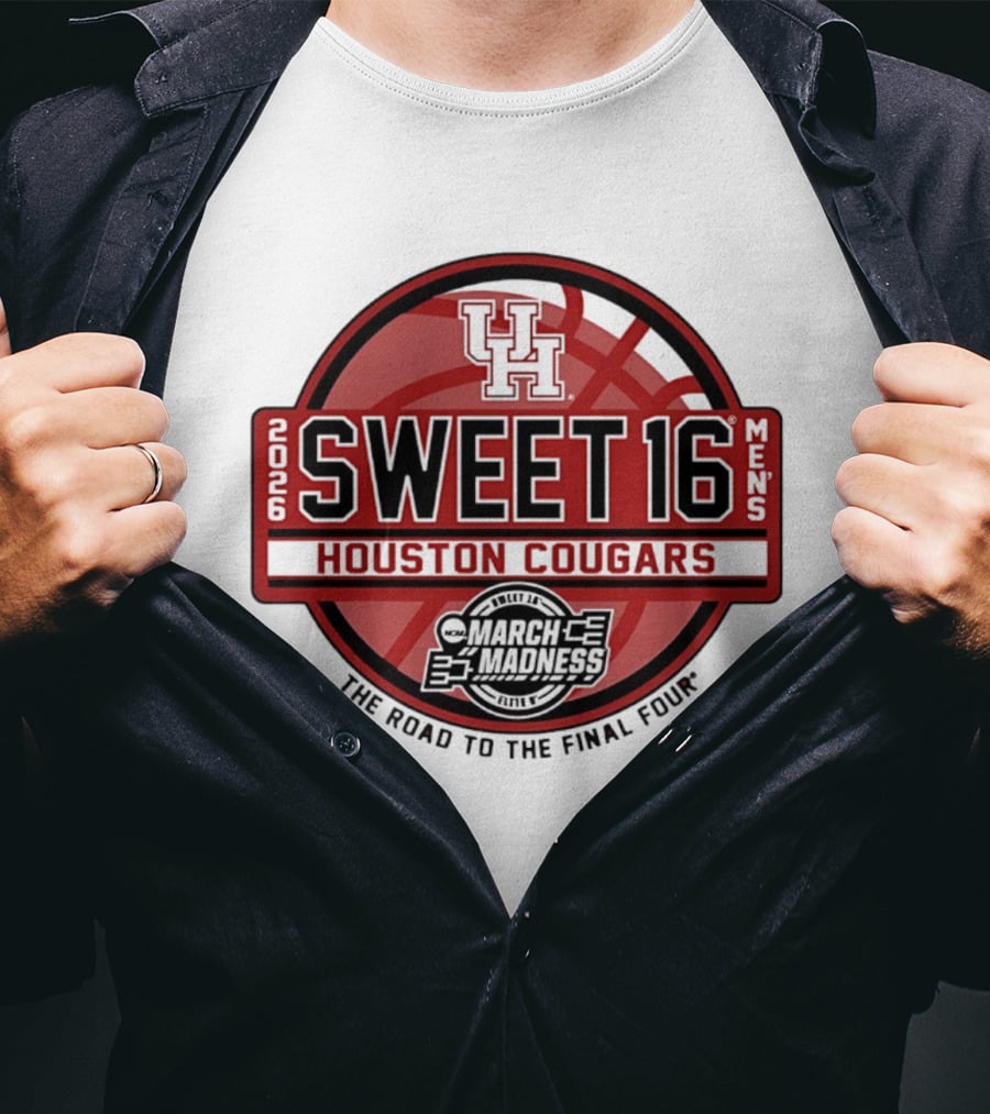 Houston Cougars 2026 Sweet 16 March Madness The Road To The Final Four T-Shirt