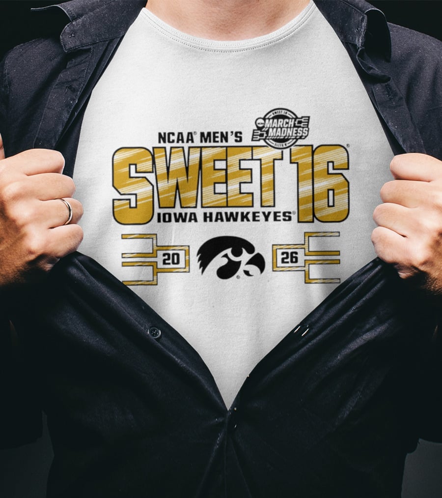NCAA Men's March Madness 2026 Iowa Hawkeyes Sweet 16 T-Shirt