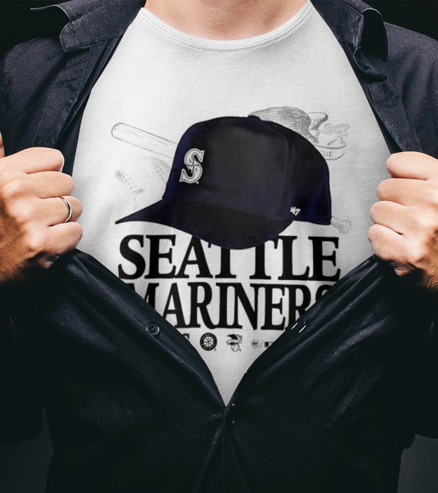 Seattle Mariners In The Paper Foundation Cap With Brushed Effect T-Shirt