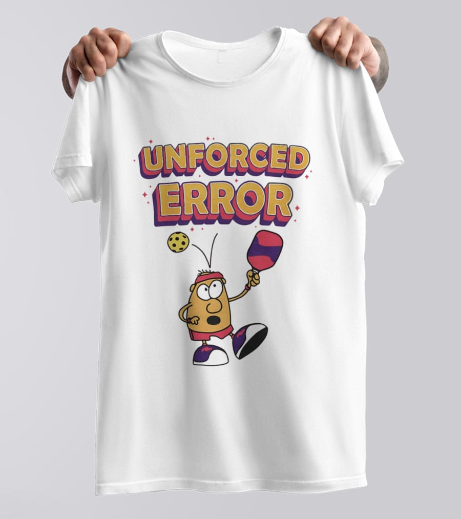 Unforced Error Pickleball Cartoon Paddle Player T-Shirt