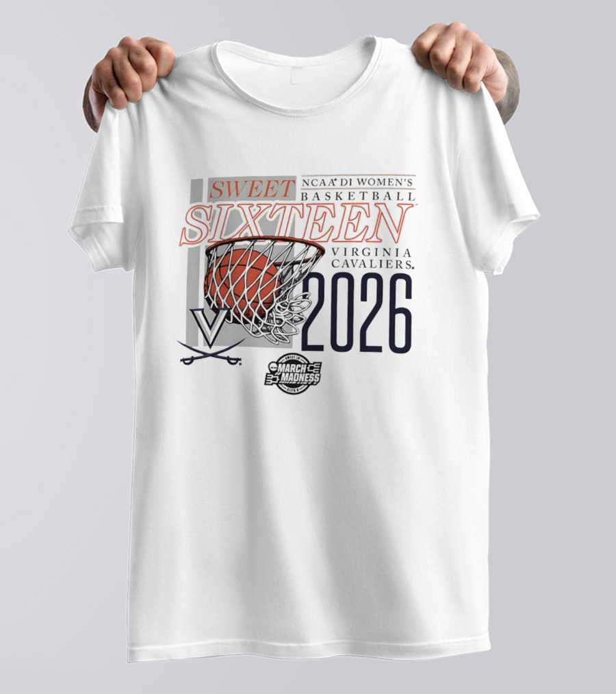 Virginia Cavaliers Sweet Sixteen 2026 NCAA D1 Women's Basketball March Madness T-Shirt