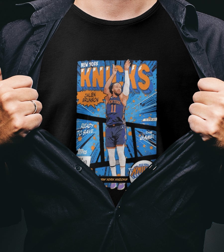 New York Knicks Jalen Brunson Comic Court Issue 11 Basketball 2026 T-Shirt