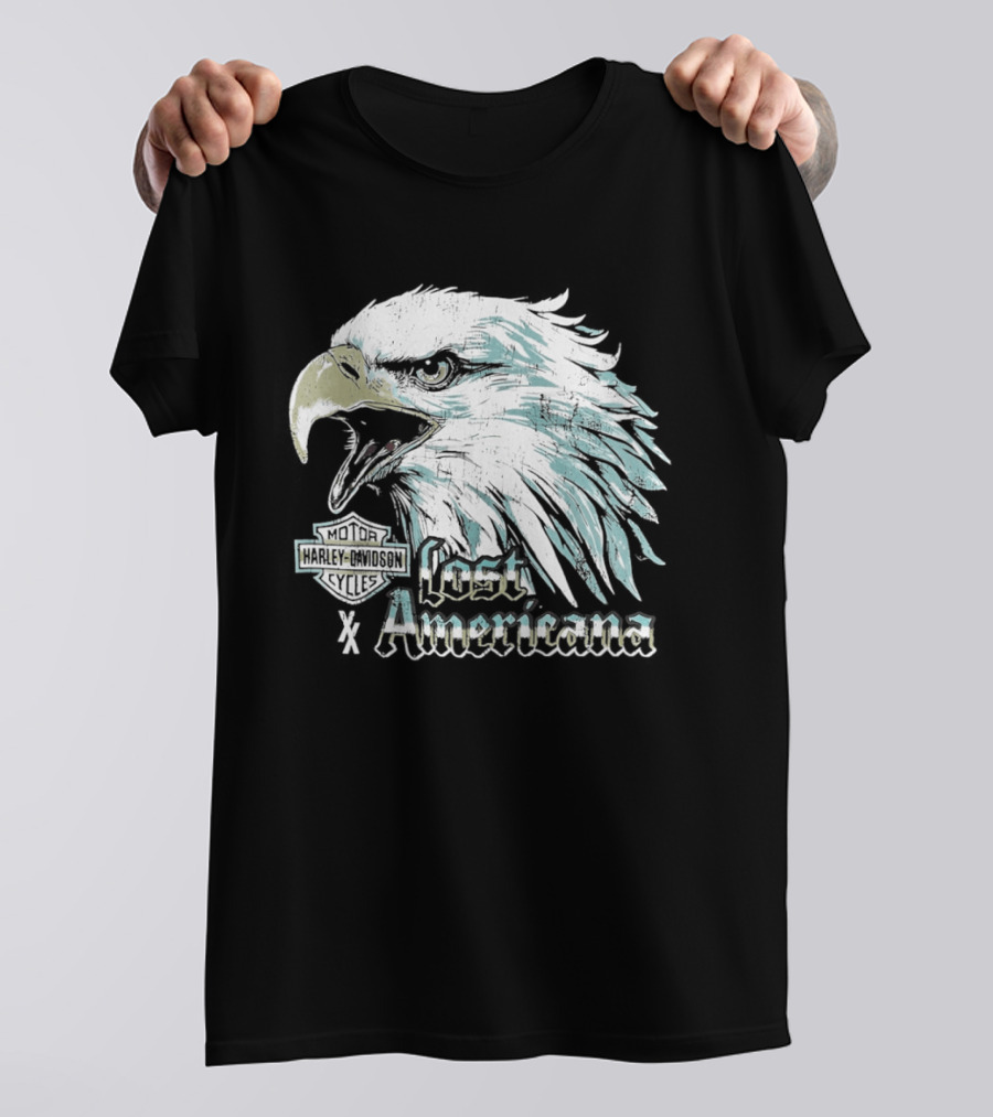 Machine Gun Kelly Harley Davidson Lost Americana Big Eagle Head T-Shirt