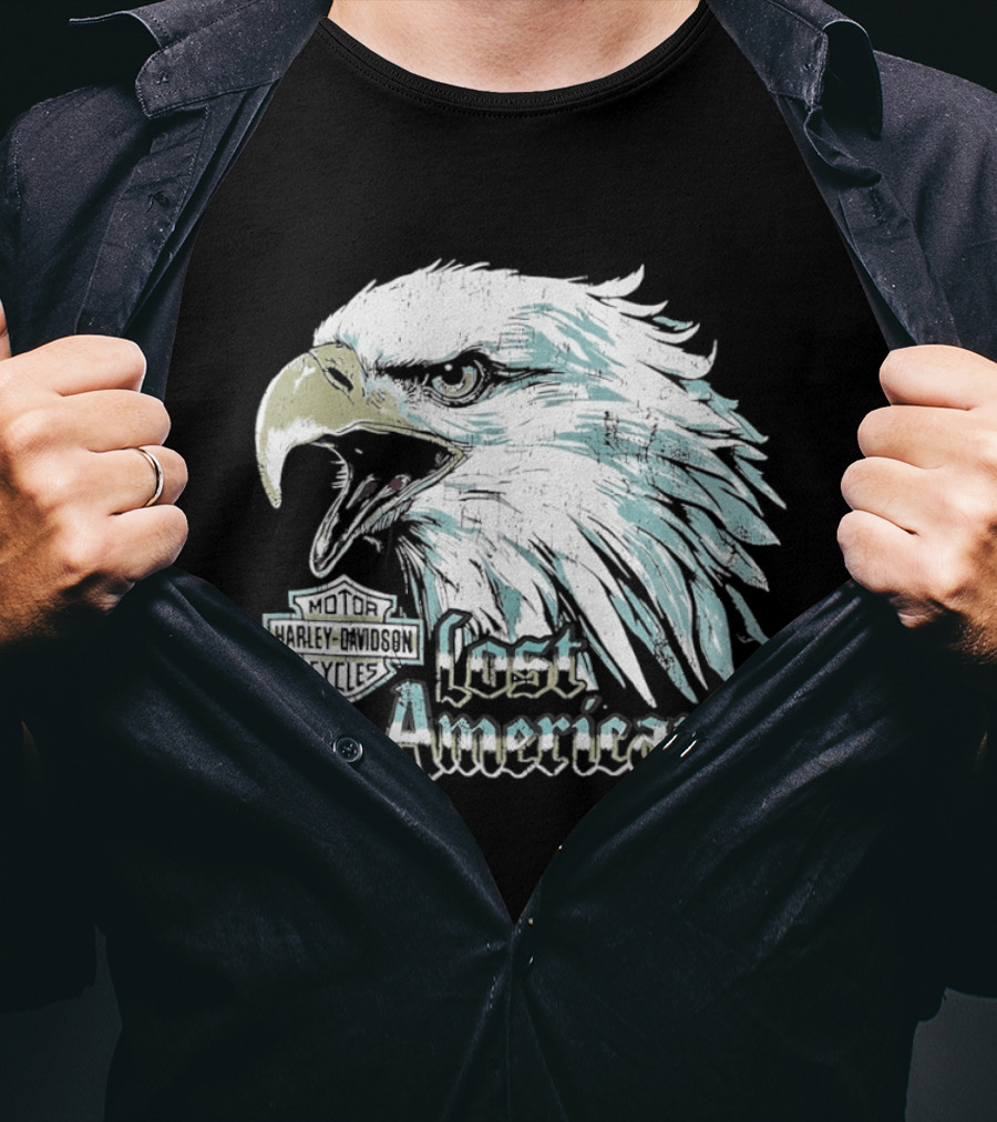 Machine Gun Kelly Harley Davidson Lost Americana Big Eagle Head T-Shirt