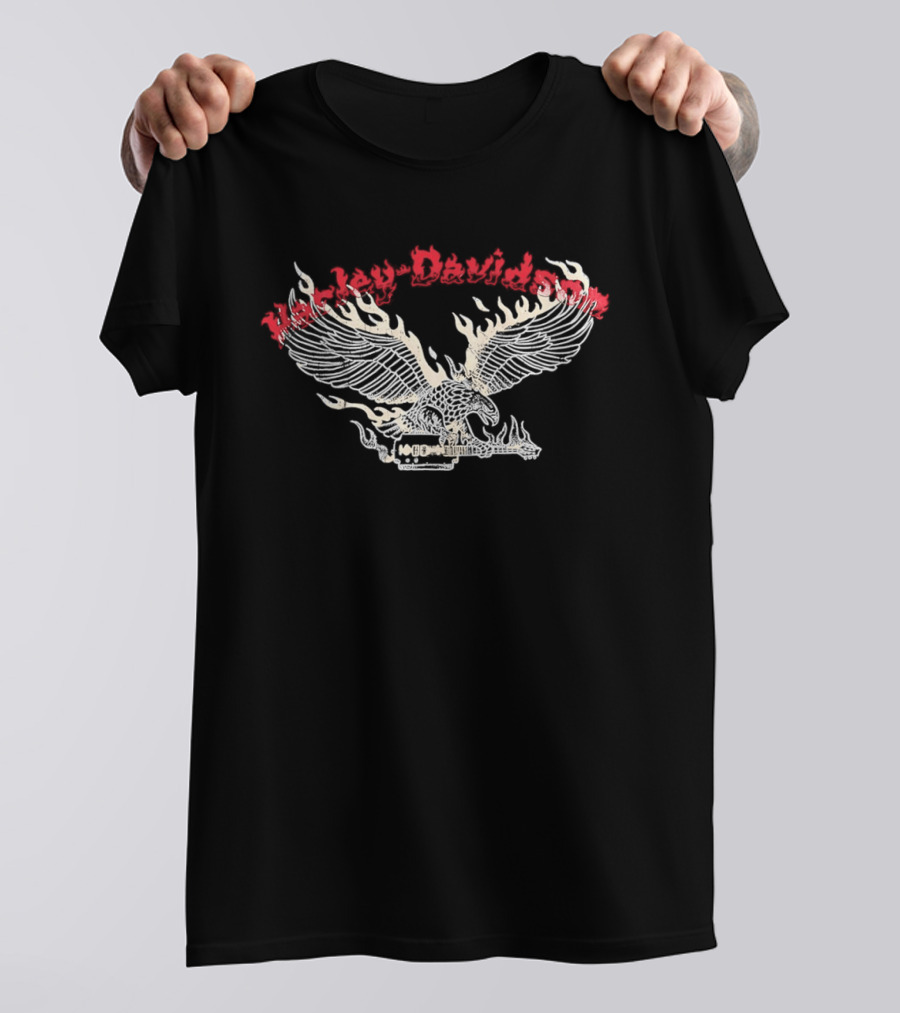 Machine Gun Kelly Harley Davidson Flame Eagle Americana T-Shirt
