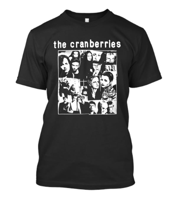 The Cranberries Band Photo Collage White Text Maroon T-Shirt