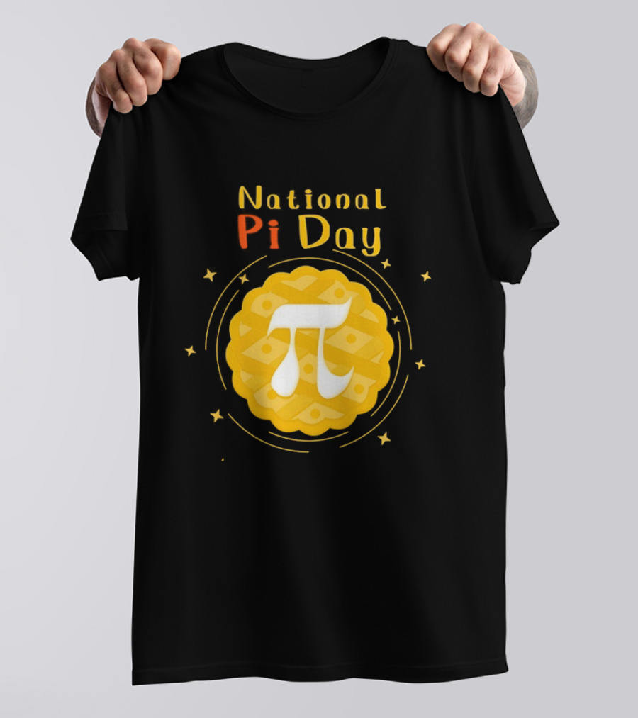 National Pi Day Pie Icon With Stars And Math T-Shirt