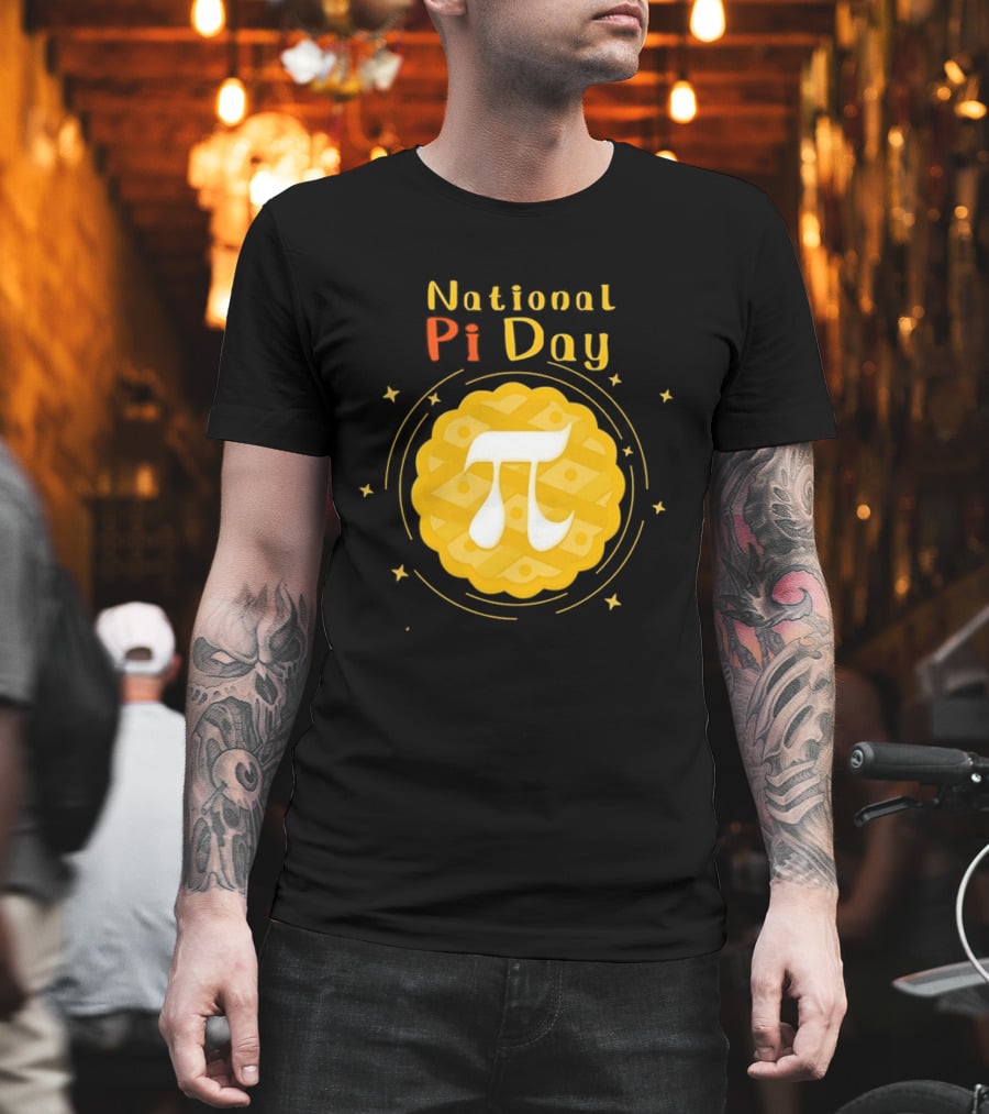 National Pi Day Pie Icon With Stars And Math T-Shirt