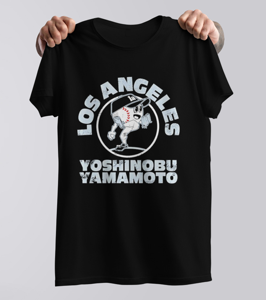 Los Angeles Yoshinobu Yamamoto Baseball Pitcher Circle T-Shirt