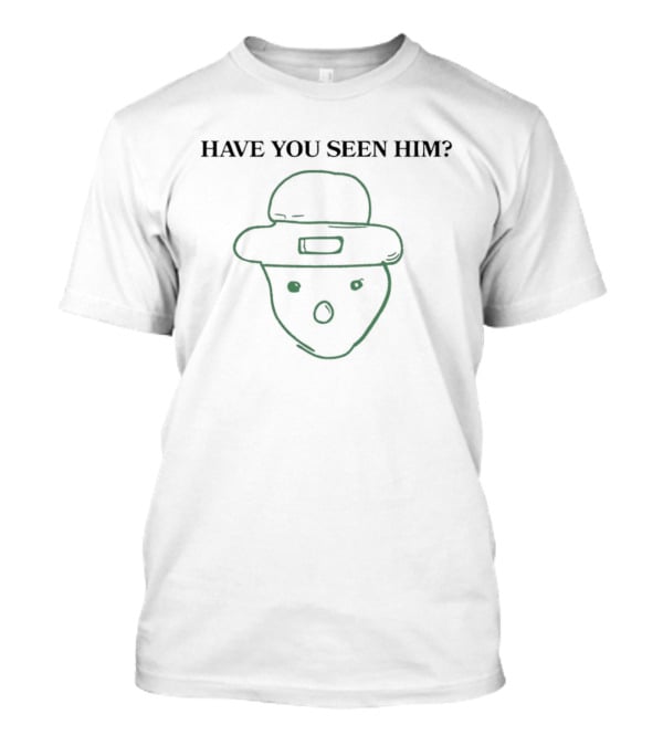 Have You Seen Him Mysterious Cartoon Face With Hat T-Shirt