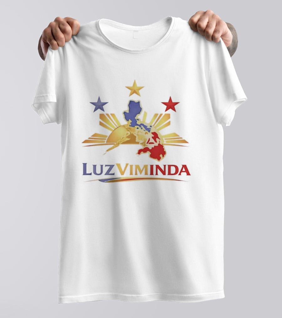 Luzviminda Philippines Map Filipino Pride Luzon Visayas Mindanao Sun Stars T-Shirt