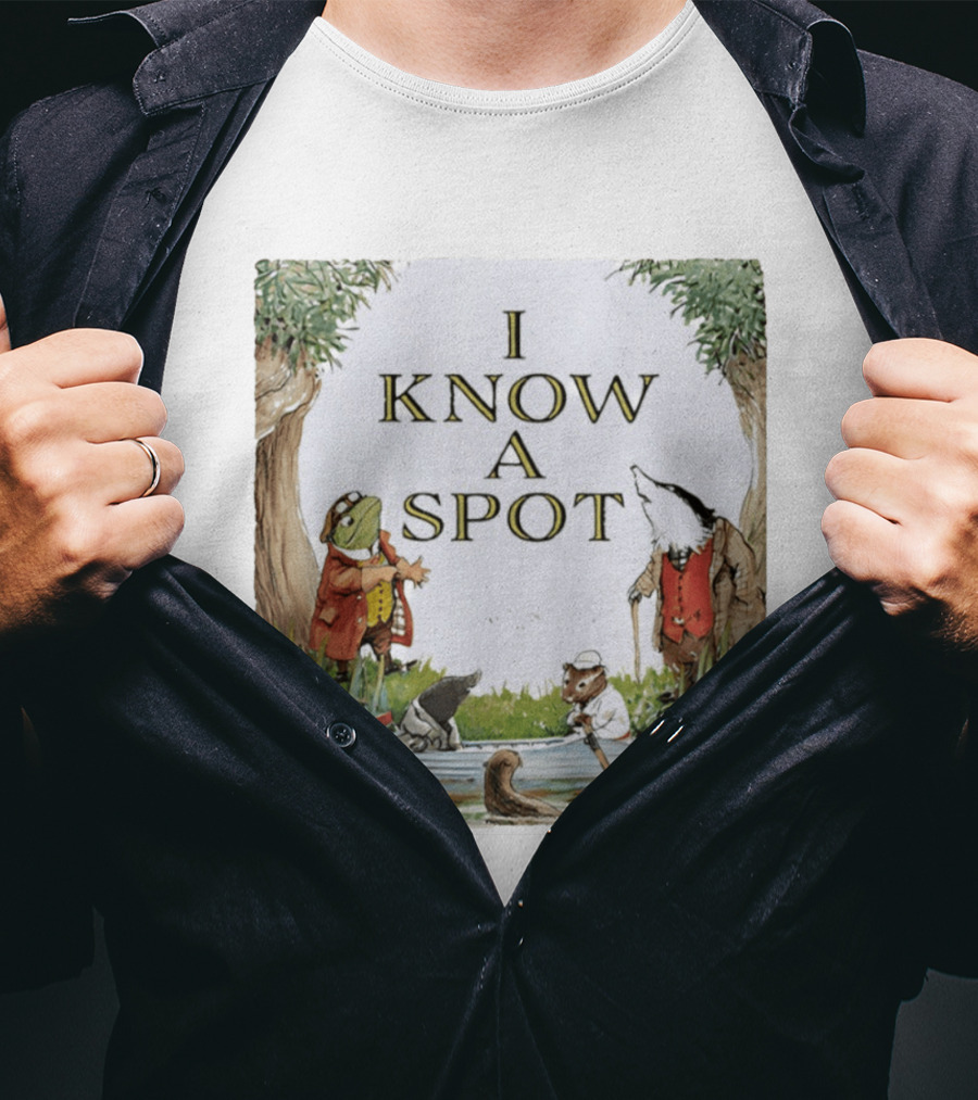 The Wind In The Willows Characters I Know A Spot Scene With Mole Water Rat Badger And Toad T-Shirt