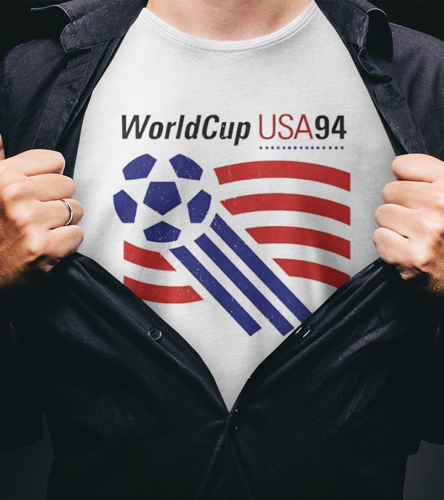 World Cup USA 94 Iconic Soccer Ball And Stripes T-Shirt
