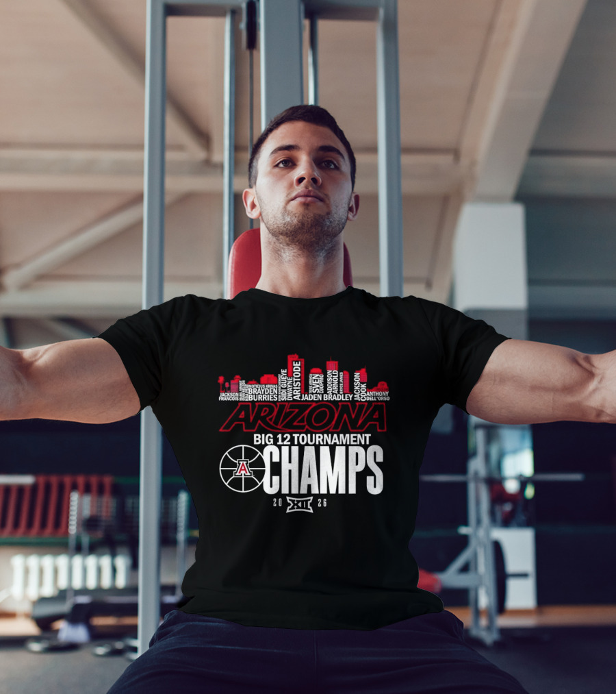 Arizona Wildcats Skyline City Big 12 Tournament Champs 2026 Basketball A T-Shirt