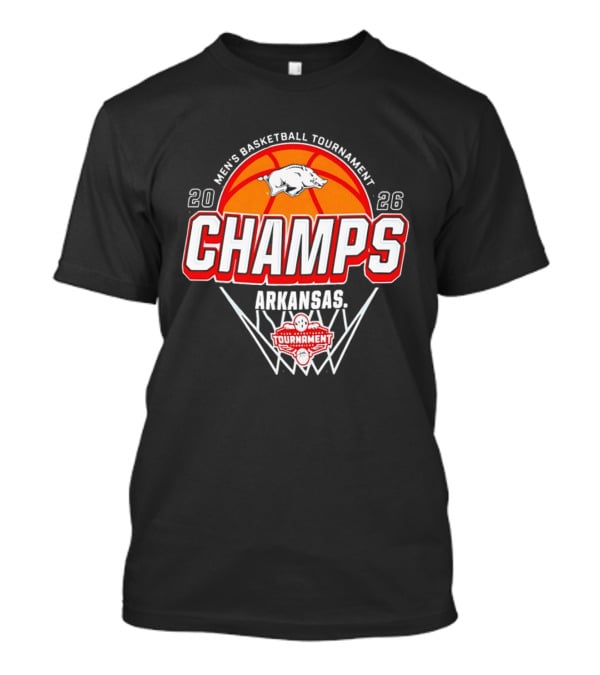 Arkansas Razorbacks Men's Basketball Tournament Champs 2026 Basketball Trophy T-Shirt